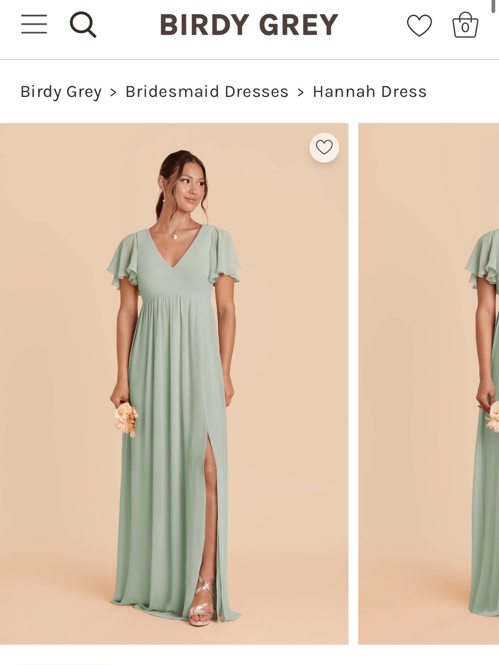 Birdy Grey Hannah V-Neck Flutter Maxi Dress in Sage Green